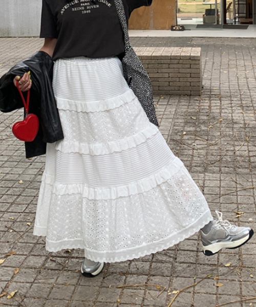 Vipoa（ヴィポア）の「lace feminine skirt（スカート・レディース・ホワイト・FREE）」の11枚目の写真