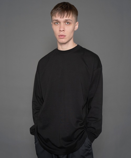 FORTUNA HOMME(フォルトゥナオム)の「FORTUNAHOMME Soft ClearPonti L/S Tee(Tシャツ/カットソー・メンズ・ブラック/ベージュ/ホワイト・2/1)」の2枚目の写真