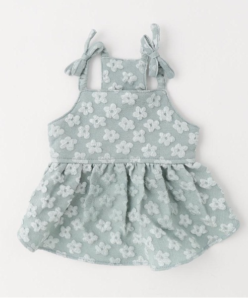 moncheri（モンシェリ）の「冷感花柄ぽこぽこキャミワンピース【接触冷感・簡単着脱】（ペットウェア・レディース・グリーン/アイボリー・S/M/L/XL/XS）」の2枚目の写真