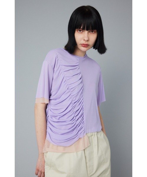 HeRIN.CYE（ヘリンドットサイ）の「Double hem tops　　ダブルヘムトップス（Tシャツ/カットソー・レディース・ブラック/ライム/パープル・FREE）」の3枚目の写真