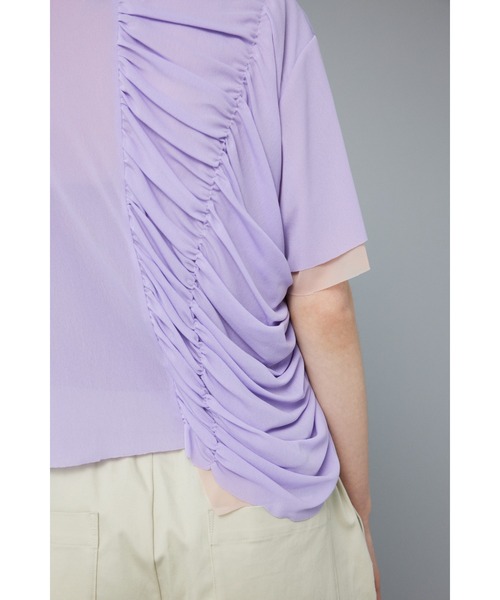 HeRIN.CYE（ヘリンドットサイ）の「Double hem tops　　ダブルヘムトップス（Tシャツ/カットソー・レディース・ブラック/ライム/パープル・FREE）」の6枚目の写真