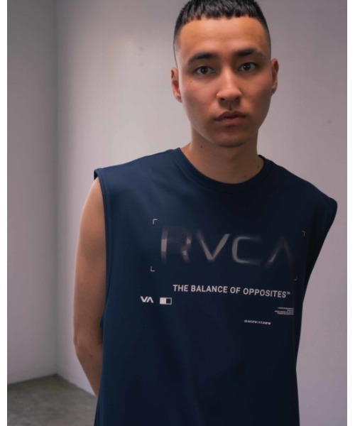 RVCA(ルーカ)の「RVCA SPORT メンズ 【NIGHTRUN】 RVCA RADIAL REFLECT TT ラッシュガード 【2024年夏モデル】/ルーカマッスルタンク(水着)(ラッシュガード・メンズ・ホワイト/ブラック/ダークグリーン/ネイビー・SMALL/MEDIUM/LARGE/X-LARGE)」の4枚目の写真