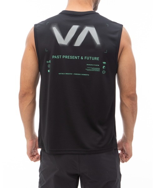 RVCA(ルーカ)の「RVCA SPORT メンズ 【NIGHTRUN】 RVCA RADIAL REFLECT TT ラッシュガード 【2024年夏モデル】/ルーカマッスルタンク(水着)(ラッシュガード・メンズ・ホワイト/ブラック/ダークグリーン/ネイビー・SMALL/MEDIUM/LARGE/X-LARGE)」の9枚目の写真