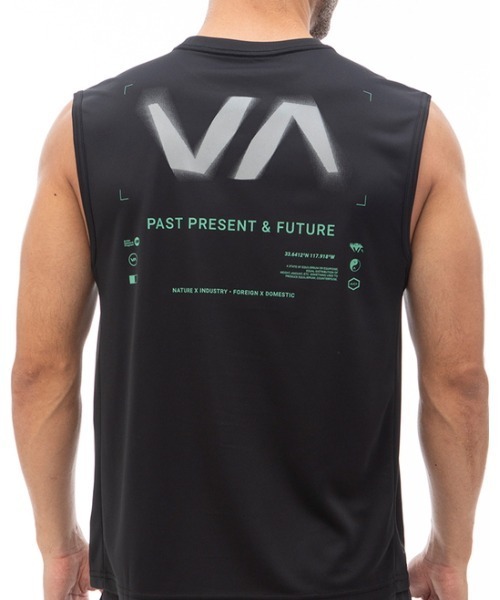 RVCA(ルーカ)の「RVCA SPORT メンズ 【NIGHTRUN】 RVCA RADIAL REFLECT TT ラッシュガード 【2024年夏モデル】/ルーカマッスルタンク(水着)(ラッシュガード・メンズ・ホワイト/ブラック/ダークグリーン/ネイビー・SMALL/MEDIUM/LARGE/X-LARGE)」の14枚目の写真