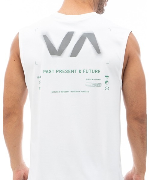RVCA(ルーカ)の「RVCA SPORT メンズ 【NIGHTRUN】 RVCA RADIAL REFLECT TT ラッシュガード 【2024年夏モデル】/ルーカマッスルタンク(水着)(ラッシュガード・メンズ・ホワイト/ブラック/ダークグリーン/ネイビー・SMALL/MEDIUM/LARGE/X-LARGE)」の7枚目の写真