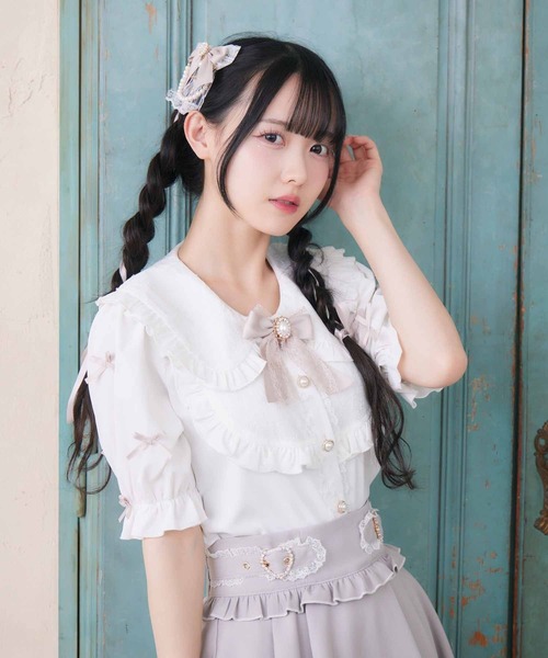 ROJITA（ロジータ）の「袖リボンヨーク衿レースブラウス（シャツ 