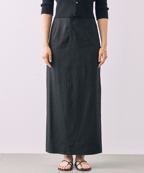 BABYLONE(バビロン)の「リネンストレッチスカート(スカート・レディース・ライトグリーン/チャコール・38inch/36inch)」の18枚目の写真