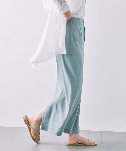 BABYLONE(バビロン)の「リネンストレッチスカート(スカート・レディース・ライトグリーン/チャコール・38inch/36inch)」の15枚目の写真