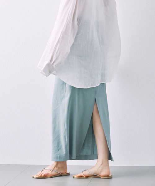 BABYLONE(バビロン)の「リネンストレッチスカート(スカート・レディース・ライトグリーン/チャコール・38inch/36inch)」の17枚目の写真