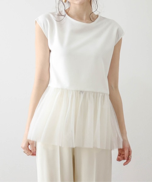 チュールペプラムトップス（シャツ/ブラウス）｜AMELY（エミリー）の