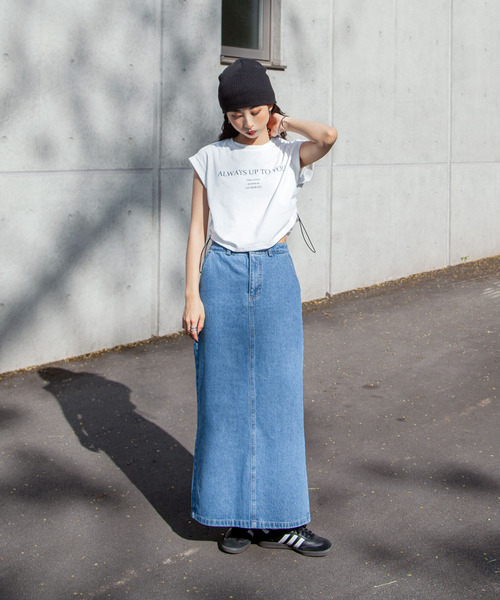 Chillfar（チルファー）の「サイドシャーリングTシャツ（Tシャツ/カットソー・レディース・チャコール/オートミール/ホワイト/ネイビー・FREE）」の13枚目の写真