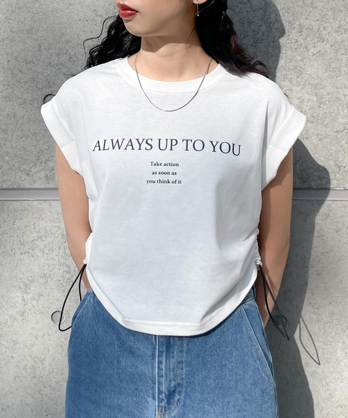 Chillfar（チルファー）の「サイドシャーリングTシャツ（Tシャツ/カットソー・レディース・チャコール/オートミール/ホワイト/ネイビー・FREE）」の22枚目の写真