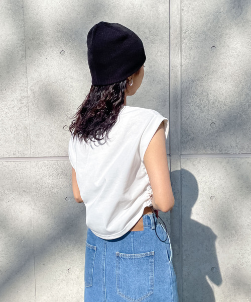 Chillfar（チルファー）の「サイドシャーリングTシャツ（Tシャツ/カットソー・レディース・チャコール/オートミール/ホワイト/ネイビー・FREE）」の15枚目の写真