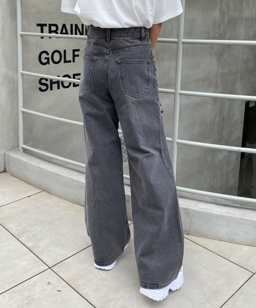 INGNI（イング）の「クラッシュデニムワイドパンツ（デニムパンツ・レディース・ライトグレー/ブルー系その他3・S/M）」の10枚目の写真