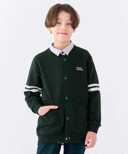 KRIFF MAYER Kid's Collection（クリフメイヤーキッズコレクション）の「【裏毛】チェルシージャケット（カーディガン/ボレロ・キッズ・グレー/ネイビー/グリーン/ワインレッド/ブラウン・130/120/170/160/150/140）」の4枚目の写真