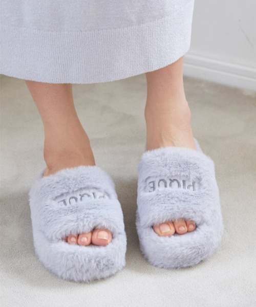 gelato pique（ジェラートピケ）の「エコファールームシューズ（ルームシューズ/スリッパ・レディース・ブルー/ピンク/オフホワイト・FREE）」の2枚目の写真