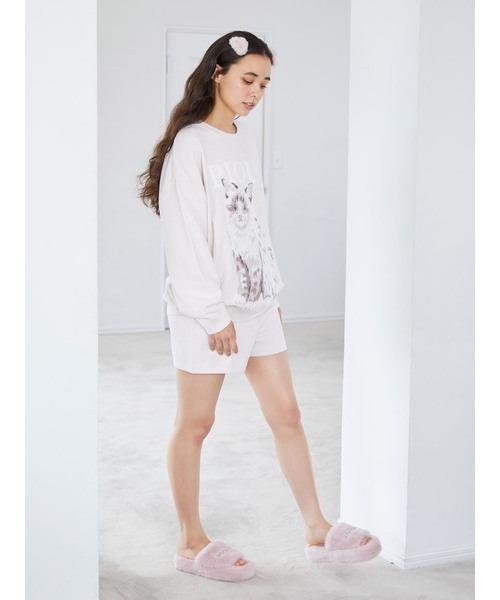 gelato pique（ジェラートピケ）の「エコファールームシューズ（ルームシューズ/スリッパ・レディース・ブルー/ピンク/オフホワイト・FREE）」の7枚目の写真