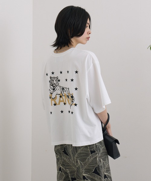 TRANOI（トラノイ）の「TRANOI. TIGER TRANOI.T（Tシャツ/カットソー・レディース・ホワイト/チャコールグレー/ブルー・FREE）」の5枚目の写真