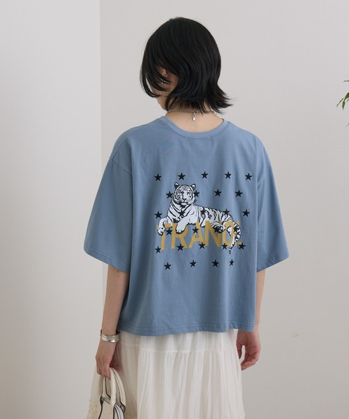 TRANOI（トラノイ）の「TRANOI. TIGER TRANOI.T（Tシャツ/カットソー・レディース・ホワイト/チャコールグレー/ブルー・FREE）」の11枚目の写真