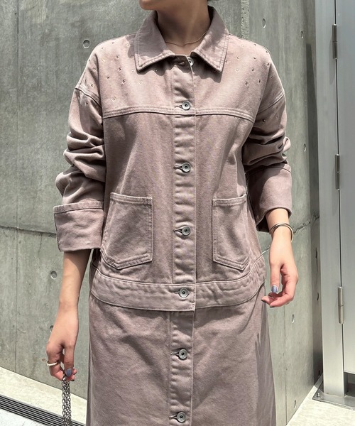 COLLAGE GALLARDAGALANTE（コラージュガリャルダガランテ）の「Q.anos/2WAYターンアップデニムジャケット（デニムジャケット・レディース・グレー/ブルー/グレー系その他・FREE）」の2枚目の写真