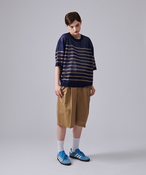 ONCILY(オンシェリー)の「SHEAR BORDER T-SHIRT / ボーダーシアーTシャツ(Tシャツ/カットソー・メンズ・ブルー/ネイビー・MEDIUM/LARGE)」の20枚目の写真