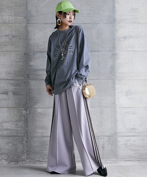 GEVS.（ジェイヴィス）の「 ピグメント染ロングスリーブTシャツ ＜大きいサイズ有＞GEVS.（Tシャツ/カットソー・レディース・オフホワイト/チャコール/ピンク・3L/LL/L/M/5L/4L）」の10枚目の写真