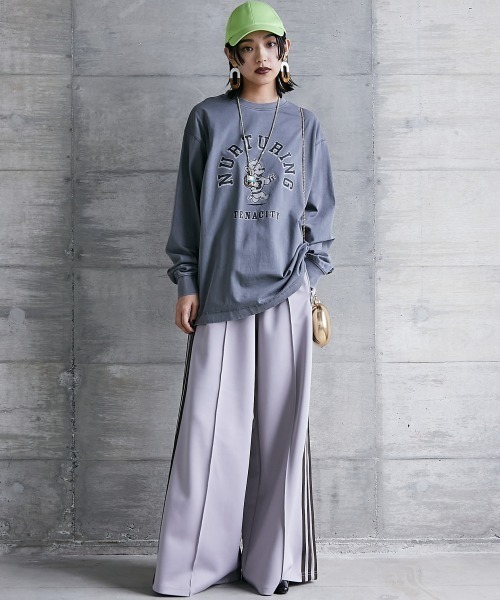 GEVS.（ジェイヴィス）の「 ピグメント染ロングスリーブTシャツ ＜大きいサイズ有＞GEVS.（Tシャツ/カットソー・レディース・オフホワイト/チャコール/ピンク・3L/LL/L/M/5L/4L）」の11枚目の写真