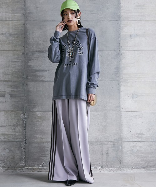 GEVS.（ジェイヴィス）の「 ピグメント染ロングスリーブTシャツ ＜大きいサイズ有＞GEVS.（Tシャツ/カットソー・レディース・オフホワイト/チャコール/ピンク・3L/LL/L/M/5L/4L）」の18枚目の写真