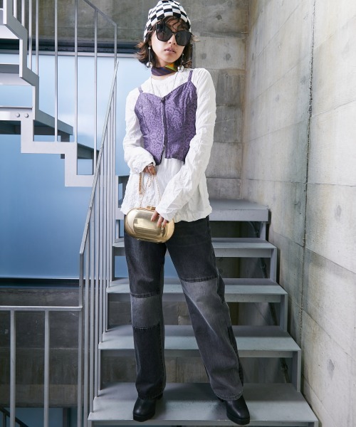 GEVS.（ジェイヴィス）の「 ピグメント染ロングスリーブTシャツ ＜大きいサイズ有＞GEVS.（Tシャツ/カットソー・レディース・オフホワイト/チャコール/ピンク・3L/LL/L/M/5L/4L）」の15枚目の写真