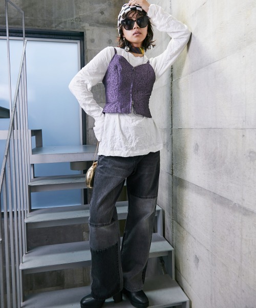 GEVS.（ジェイヴィス）の「 ピグメント染ロングスリーブTシャツ ＜大きいサイズ有＞GEVS.（Tシャツ/カットソー・レディース・オフホワイト/チャコール/ピンク・3L/LL/L/M/5L/4L）」の17枚目の写真