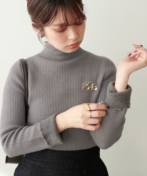 裏シャギープチハイリブニットプルオーバー（ニット/セーター