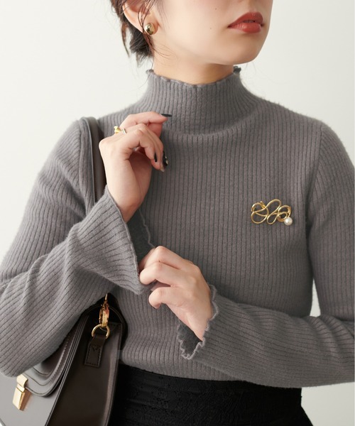 natural couture（ナチュラルクチュール）の「裏シャギープチハイリブニットプルオーバー（ニット/セーター・レディース・オフホワイト/ピンクベージュ/グレイッシュベージュ/チャコールグレー/ブラック・FREE）」の18枚目の写真