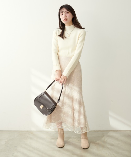 natural couture（ナチュラルクチュール）の「裏シャギープチハイリブニットプルオーバー（ニット/セーター・レディース・オフホワイト/ピンクベージュ/グレイッシュベージュ/チャコールグレー/ブラック・FREE）」の9枚目の写真