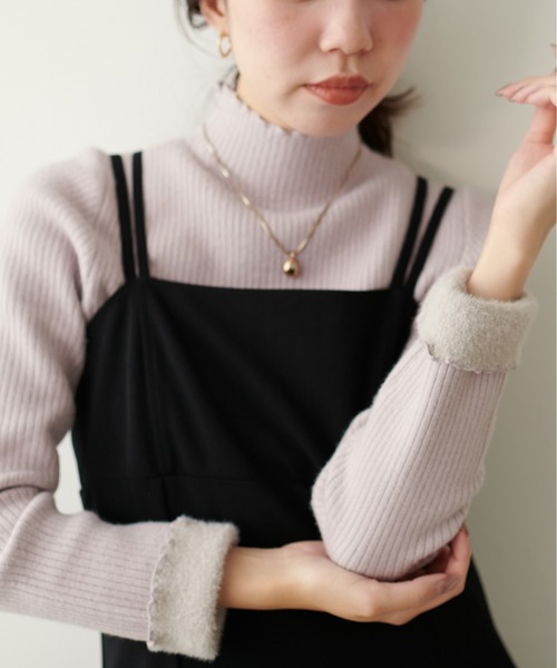 natural couture（ナチュラルクチュール）の「裏シャギープチハイリブニットプルオーバー（ニット/セーター・レディース・オフホワイト/ピンクベージュ/グレイッシュベージュ/チャコールグレー/ブラック・FREE）」の22枚目の写真