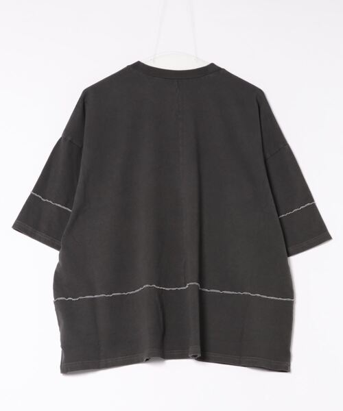 sevens（セブンズ）の「【sevens】ピグメントラインTシャツ（Tシャツ/カットソー・レディース・チャコールグレー/アイボリー・FREE）」の6枚目の写真