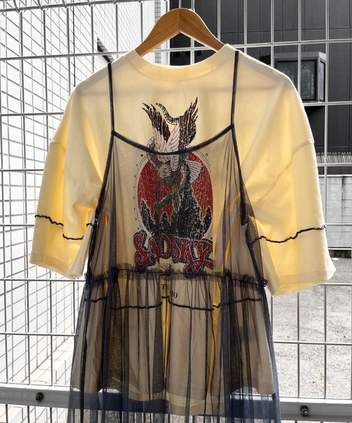 sevens（セブンズ）の「【sevens】ピグメントラインTシャツ（Tシャツ/カットソー・レディース・チャコールグレー/アイボリー・FREE）」の3枚目の写真