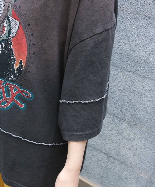 sevens（セブンズ）の「【sevens】ピグメントラインTシャツ（Tシャツ/カットソー・レディース・チャコールグレー/アイボリー・FREE）」の15枚目の写真