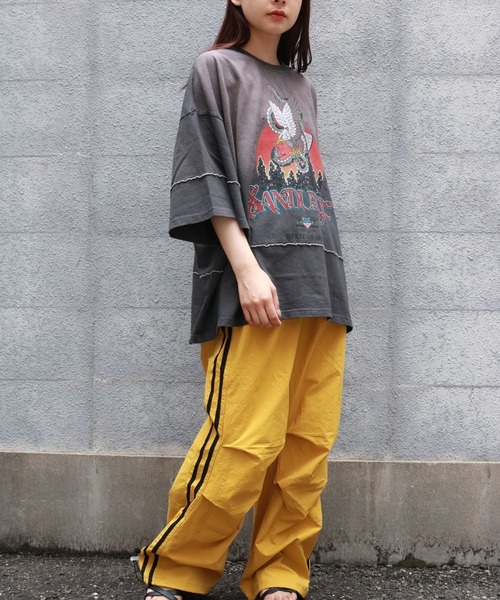 sevens（セブンズ）の「【sevens】ピグメントラインTシャツ（Tシャツ/カットソー・レディース・チャコールグレー/アイボリー・FREE）」の16枚目の写真
