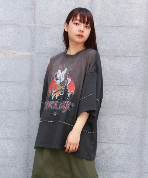 sevens（セブンズ）の「【sevens】ピグメントラインTシャツ（Tシャツ/カットソー・レディース・チャコールグレー/アイボリー・FREE）」の18枚目の写真
