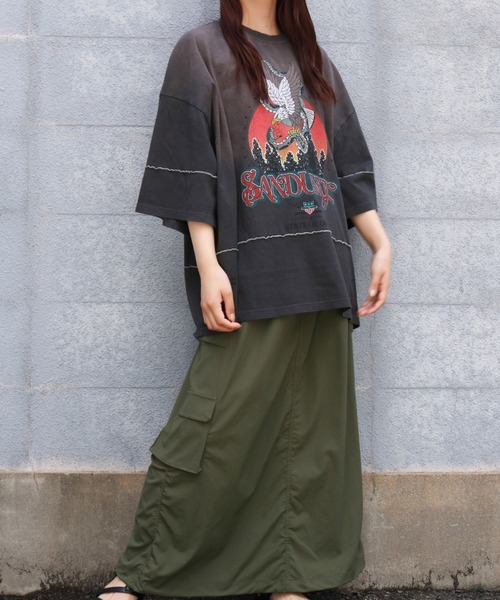 sevens（セブンズ）の「【sevens】ピグメントラインTシャツ（Tシャツ/カットソー・レディース・チャコールグレー/アイボリー・FREE）」の19枚目の写真
