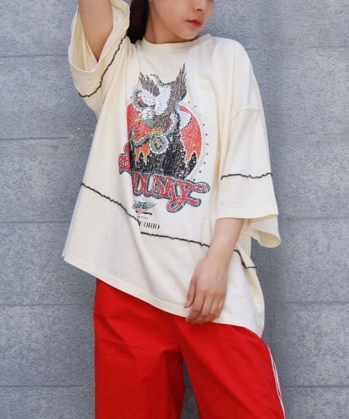 sevens（セブンズ）の「【sevens】ピグメントラインTシャツ（Tシャツ/カットソー・レディース・チャコールグレー/アイボリー・FREE）」の20枚目の写真