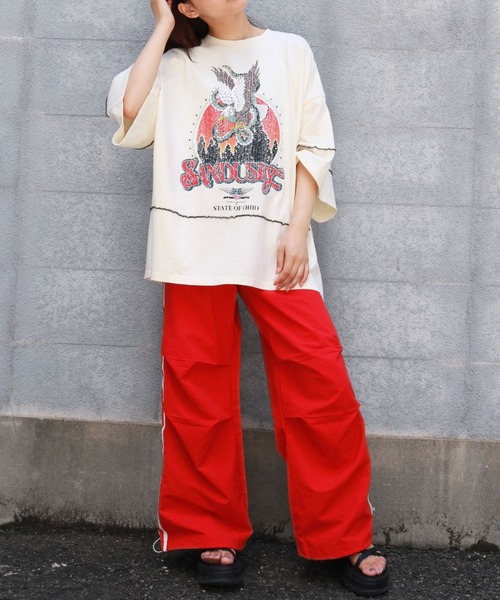 sevens（セブンズ）の「【sevens】ピグメントラインTシャツ（Tシャツ/カットソー・レディース・チャコールグレー/アイボリー・FREE）」の8枚目の写真