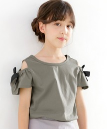 Bee des Bee | 肩リボンオフショルトップス(Tシャツ/カットソー)