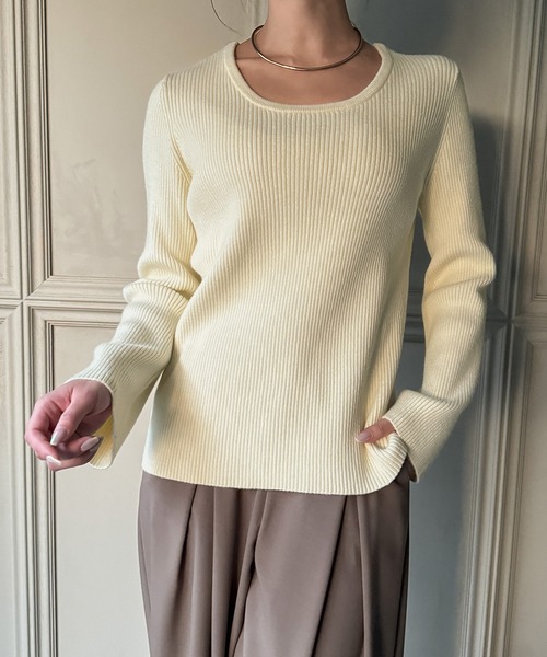 junoah(ジュノア)の「2wayネックリブニット(ニット/セーター・レディース・アイボリー/ブラック/グレー・LARGE/MEDIUM)」の15枚目の写真