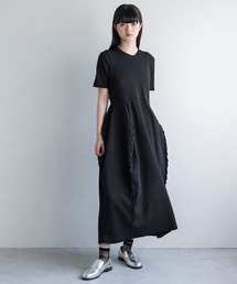 yuw | 【マシンウォッシャブル可能】ペプラムニットノースリーブワンピース 133738(ワンピース)