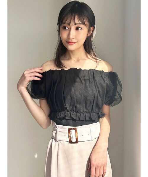 RESEXXY(リゼクシー)の「ボリュームドッキングオフショルニットトップス(ニット/セーター・レディース・ブルー/アイボリー/ブラック・FREE)」の20枚目の写真