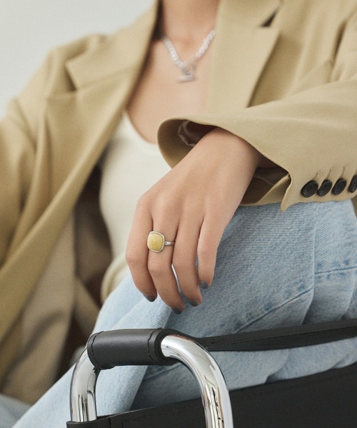 CENE（セネ）の「【CENE】セネ/スクエアストーンリング（リング・レディース・シルバー・13号/11号/9号）」の4枚目の写真