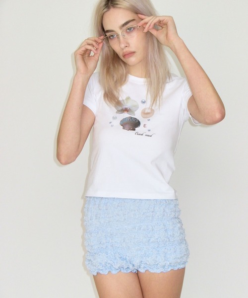 CRANK（クランク）の「CRANK／SHELLプリントT（Tシャツ/カットソー・レディース・イエロー/ホワイト・FREE）」の5枚目の写真