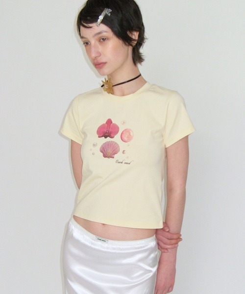 CRANK（クランク）の「CRANK／SHELLプリントT（Tシャツ/カットソー・レディース・イエロー/ホワイト・FREE）」の12枚目の写真