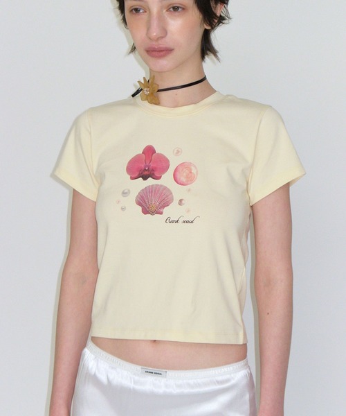 CRANK（クランク）の「CRANK／SHELLプリントT（Tシャツ/カットソー・レディース・イエロー/ホワイト・FREE）」の13枚目の写真